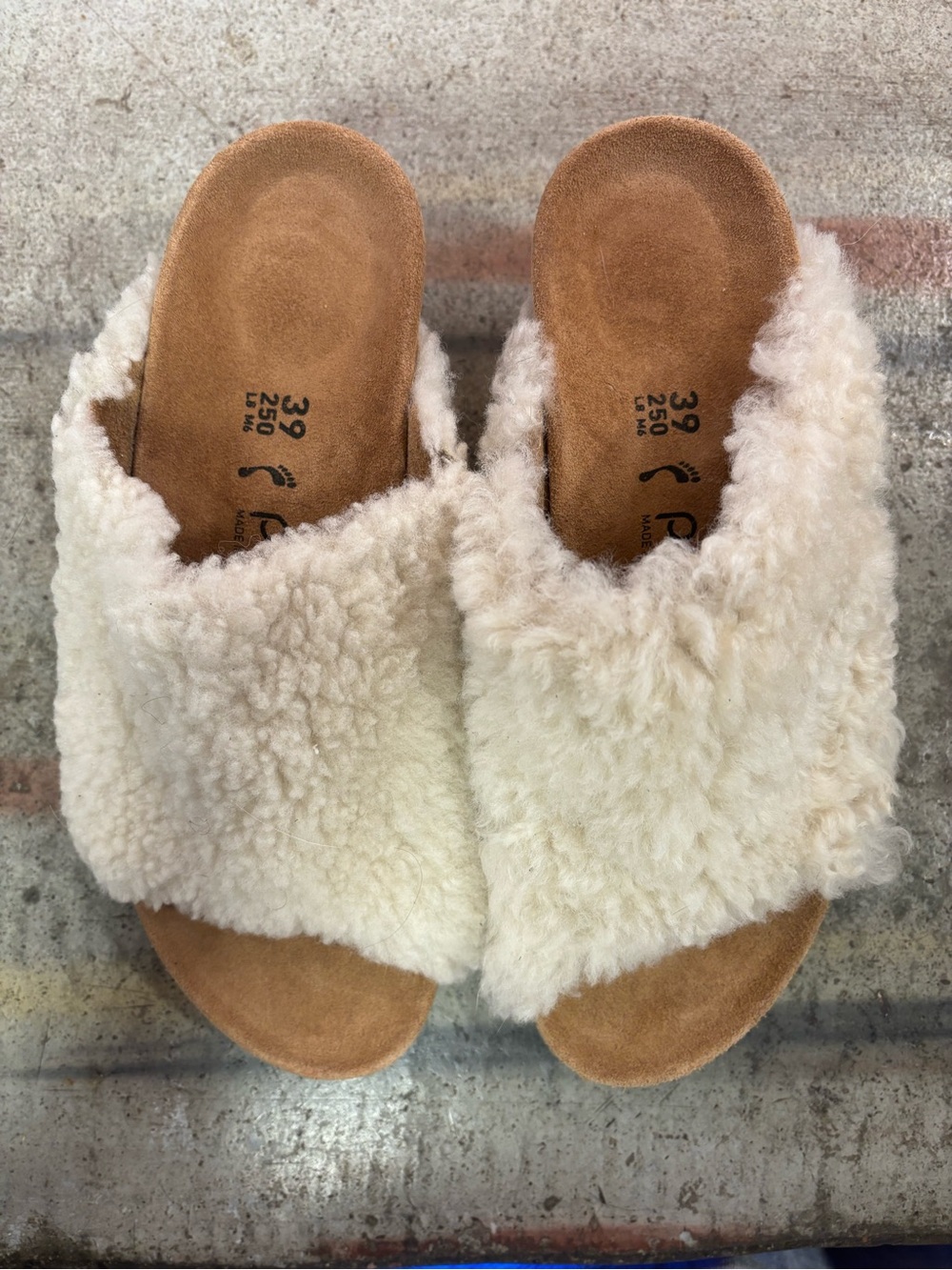 Birkenstock Papillio Shearling Slide Mules - Cream